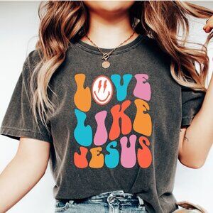 Love Like Jesus Smiley Face T-Shirt, Cute Religious Shirt